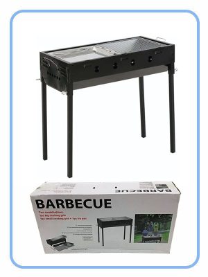 Steel BBQ Grill with Fry Pan