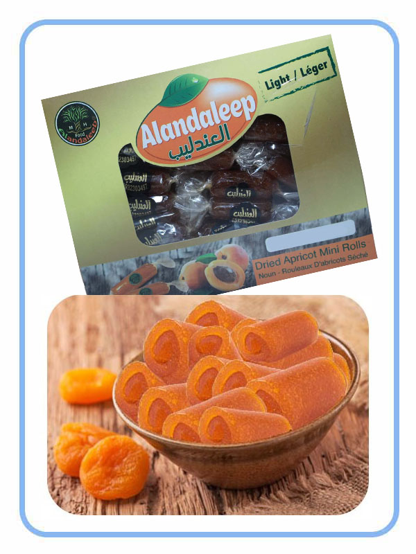 Andaleeb Dried Apricot Wrapped Pieces Rolls "Mini" Light / Different size available