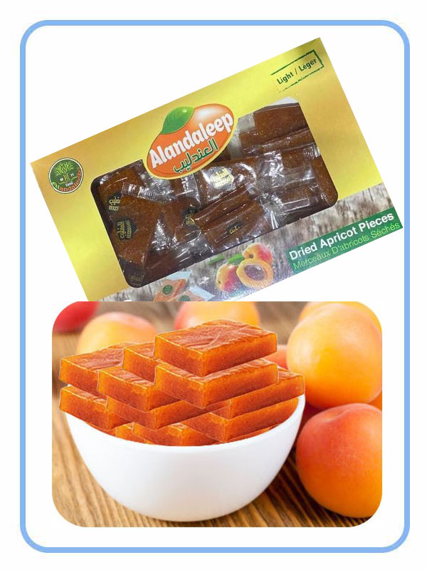 Andaleeb Dried Apricot Wrapped Flat Pieces "Light"/ Different size available